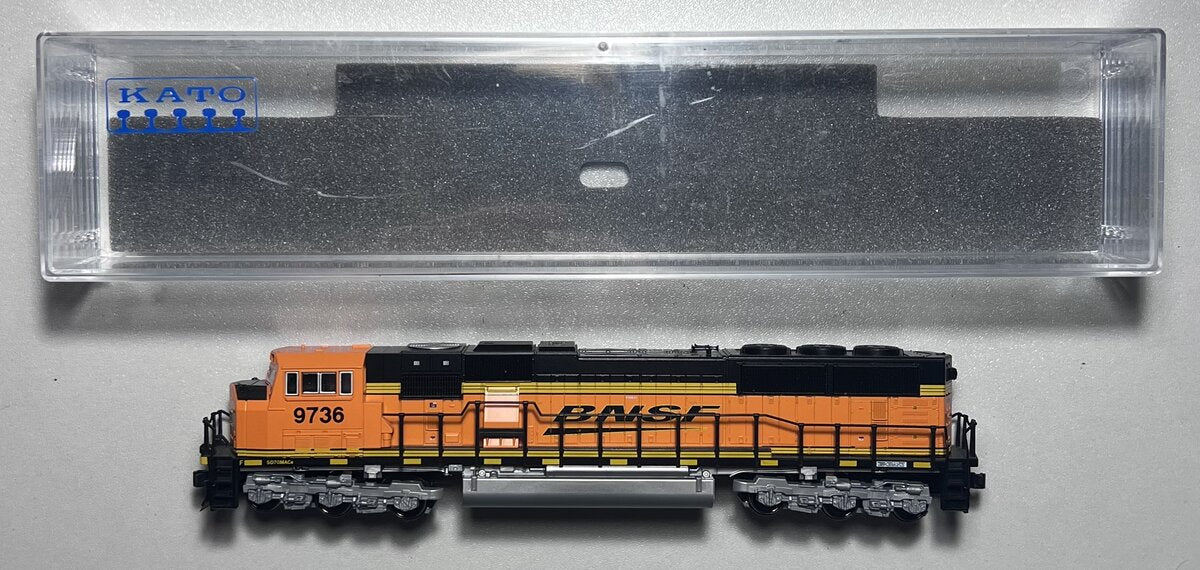 Kato 176-6320 N Burlington Northern Santa Fe Swoosh EMD SD70MAC #9736 –  Trainz