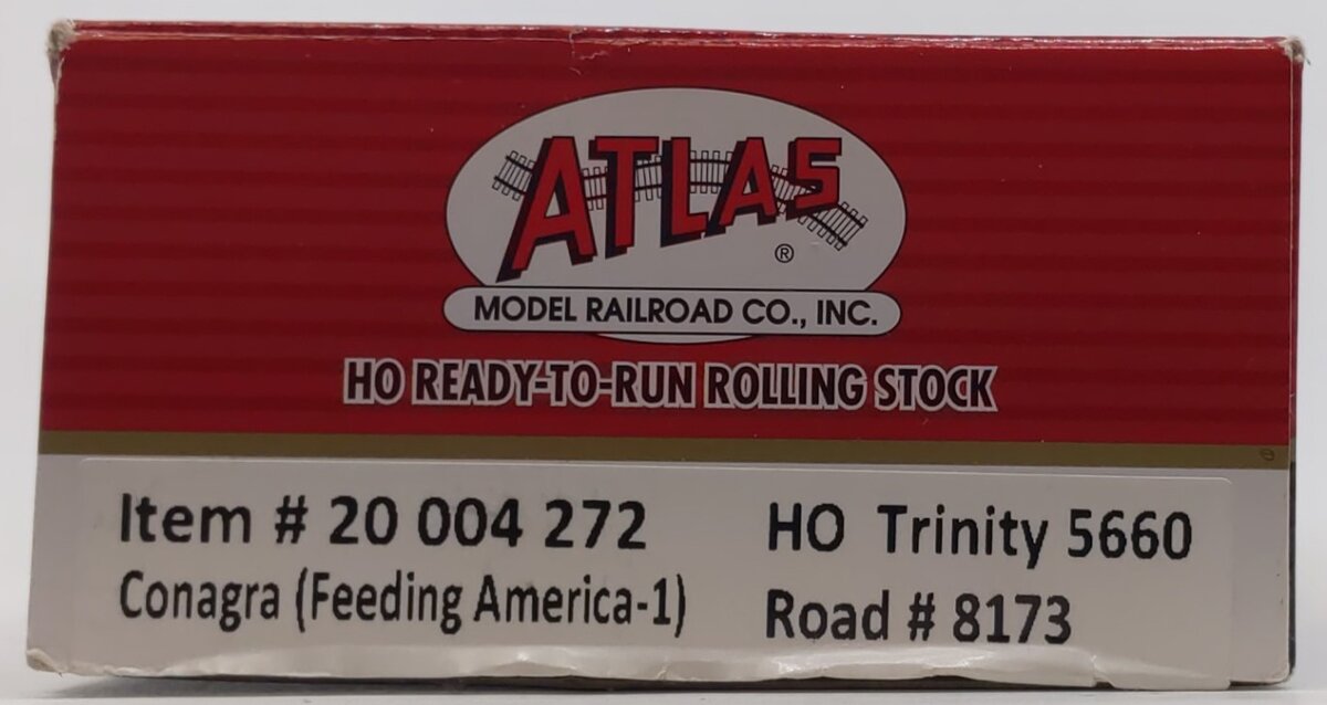 Atlas 20004272 HO Scale ConAgra Trinity 5660 Cylindrical Covered Hopper #8173