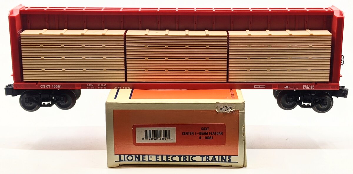 Lionel 6-16381 O Gauge CSXT Center I-Beam Flatcar