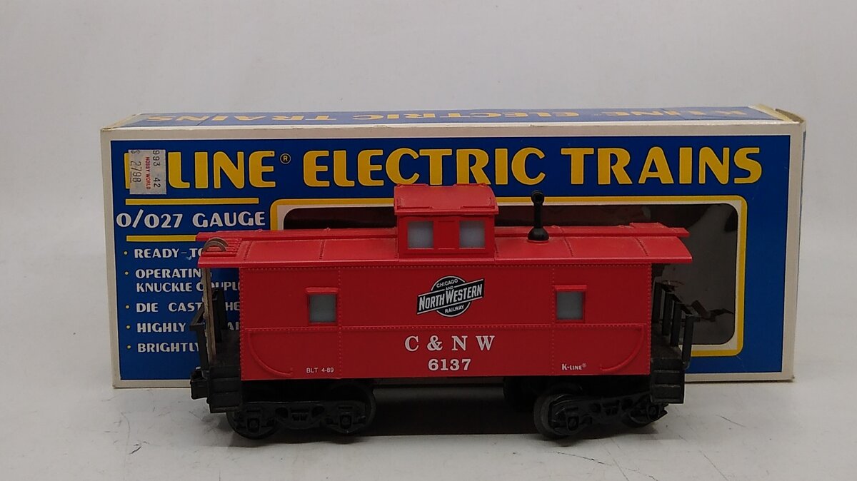 K-Line K6137 O/O27 Chicago & Northwestern Lighted Caboose