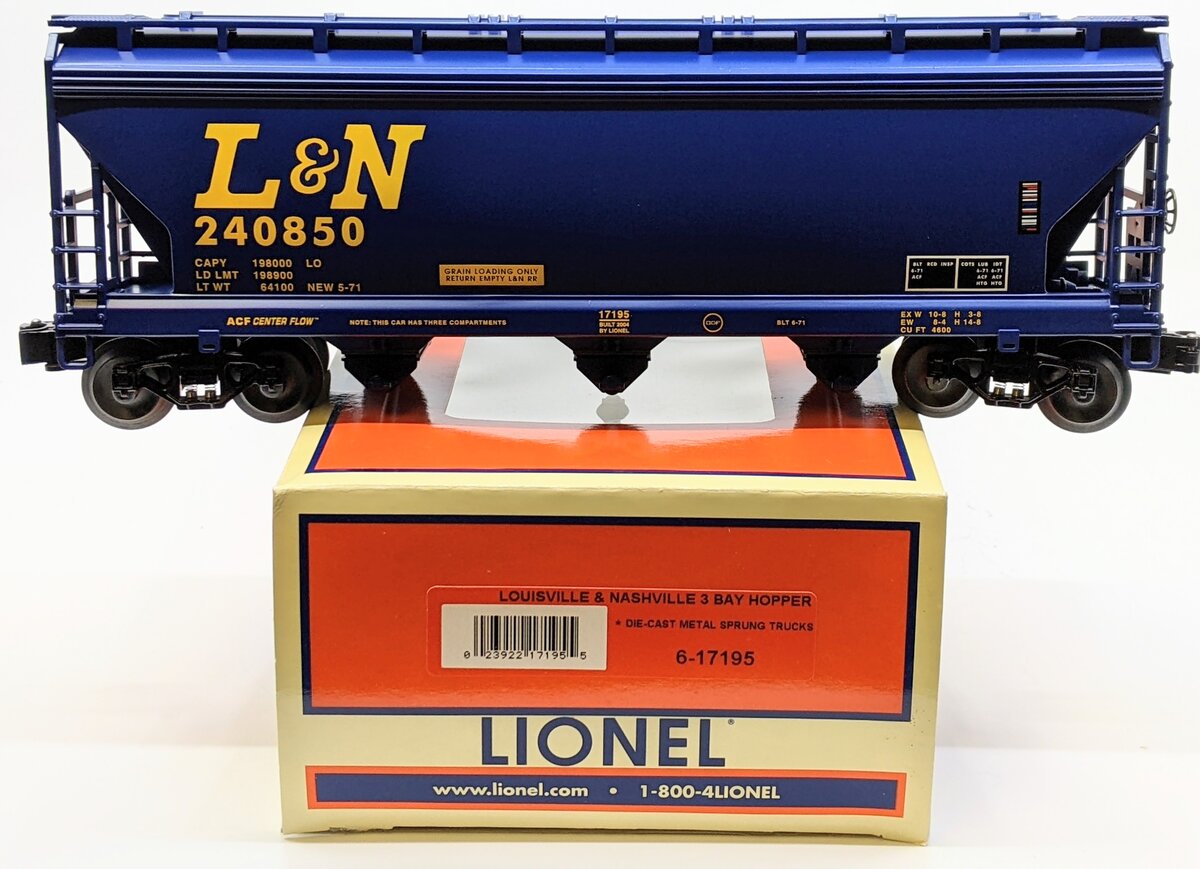 Lionel 6-17195 O Gauge Louisville & Nashville 3-Bay ACF Hopper #240850