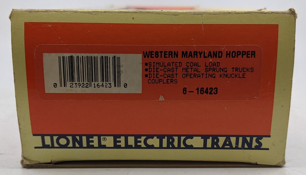 Lionel 6-16423 O Gauge Western Maryland Hopper w/Coal Load