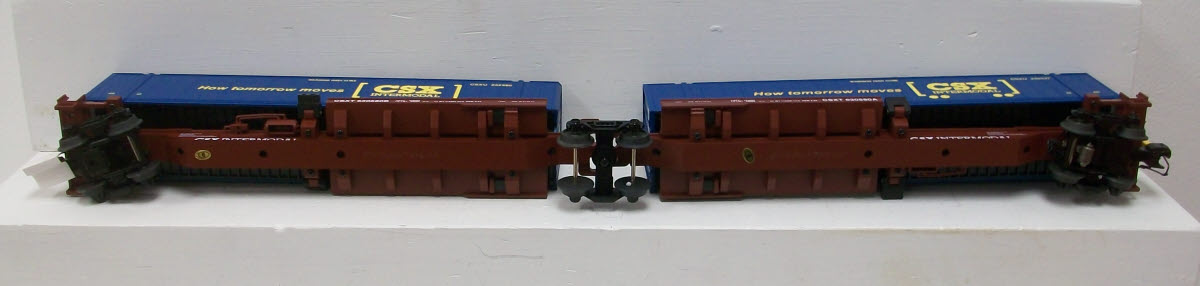 MTH 20-95087 O CSX Spine Car Set with 2 48' Containers (Set of 2)