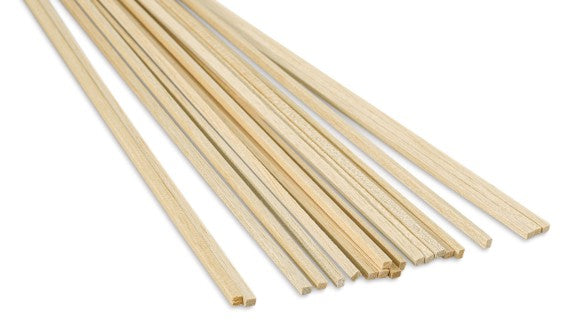 Bud Nosen Models 1055 3/16" x 1/4" x 36" Balsa Strips (Pack of 20)