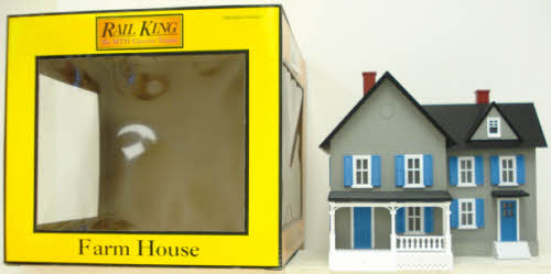 MTH 30-90254 Farm House - Gray w/ Blue Shutters