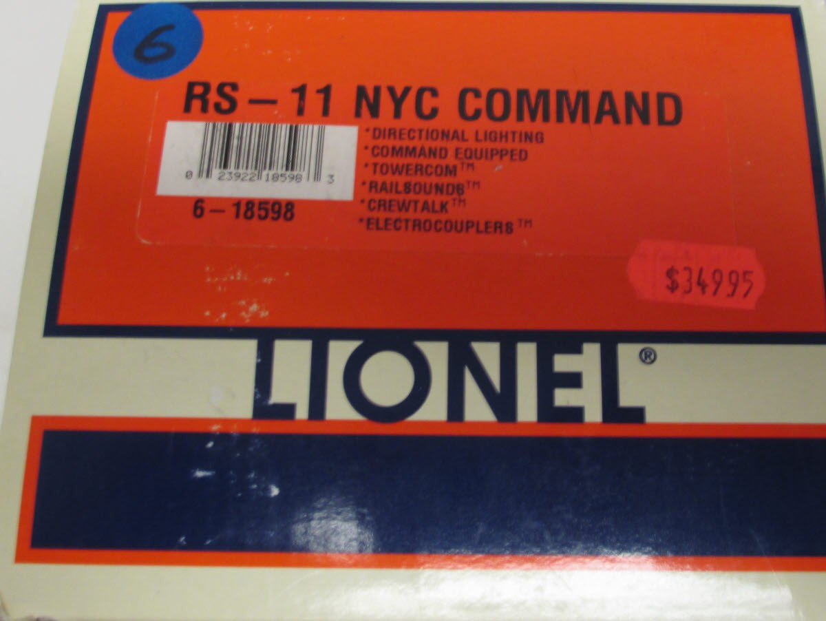 Lionel 6-18598 O Gauge New York Central RS-11 Diesel Locomotive w/TMCC #8010