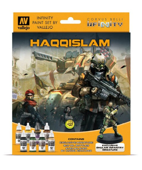 Vallejo Paint 70237 Haqqislam Infinity Paint Set with Ghulam Miniatue Figure