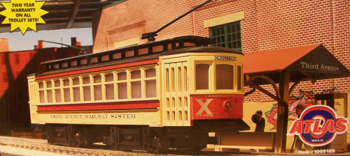 Atlas 1009105 NYC 3rd Ave. Railway O Gauge Trolley Set