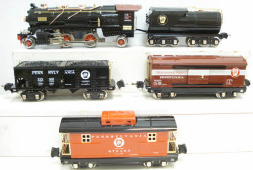 MTH 10-3035-1 PRR Tinplate 260E O Gauge Steam Freight Train Set w/PS2