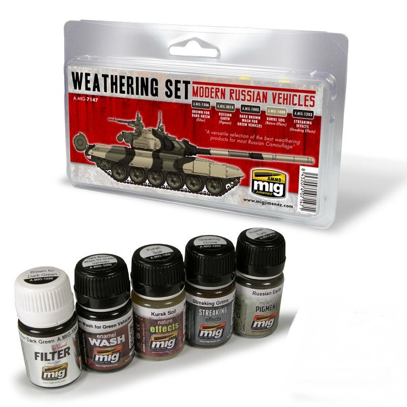 Mig Jimenez AMIG7147 Modern Russian Vehicles Weathering Paints (Set of ...